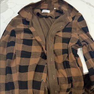 7 Diamonds Tan and Black Plaid Generation Long Sleeve Flannel